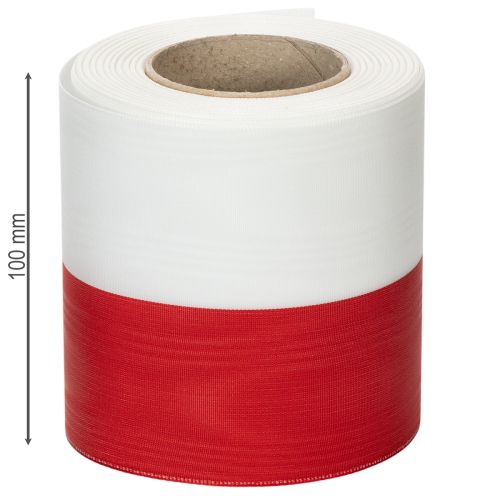 položky Moaré bielo-červené stuhy na veniec 100 mm