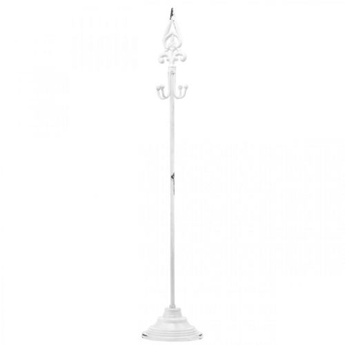 položky Držiak na veniec Shabby Chic White Stojan na veniec kovový 4 háčiky, výška 76 cm