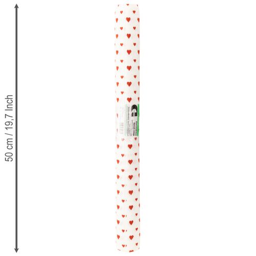 položky Krepový papier so srdiečkami Kvetinárstvo Krepový deň matiek červený, biely 50×250cm
