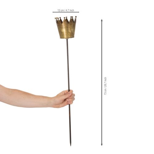 Dekoratívna koruna na paličke, vintage dekorácia na črepníkové rastliny, 73 cm | Floristik24.sk