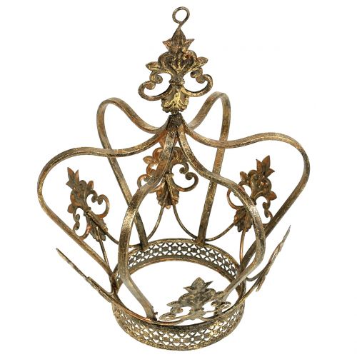 Floristik24 Koruna zlatá starožitná Ø17,5cm V22,5cm