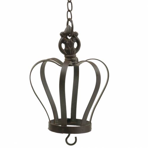 položky Kovová korunka na zavesenie s háčikom hrdzavohnedá Ø11cm H17cm