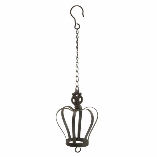 položky Kovová korunka na zavesenie s háčikom hrdzavohnedá Ø11cm H17cm