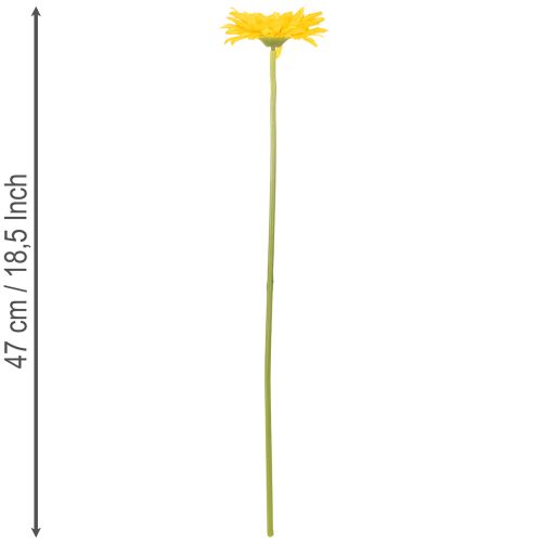 Umelé kvety gerbery, slnečno žlté, záhradný kvet, 47 cm, 6 kusov | Floristik24.sk