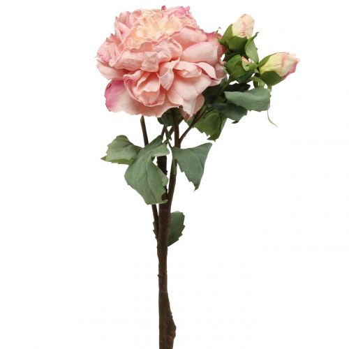 Floristik24 Umelé ruže kvet a púčiky umelý kvet ružový 57cm