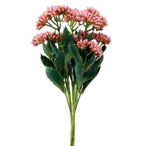 Umelý tuk Sliepka Sedum Rozchodník kvitnúci ružový 47cm 3ks