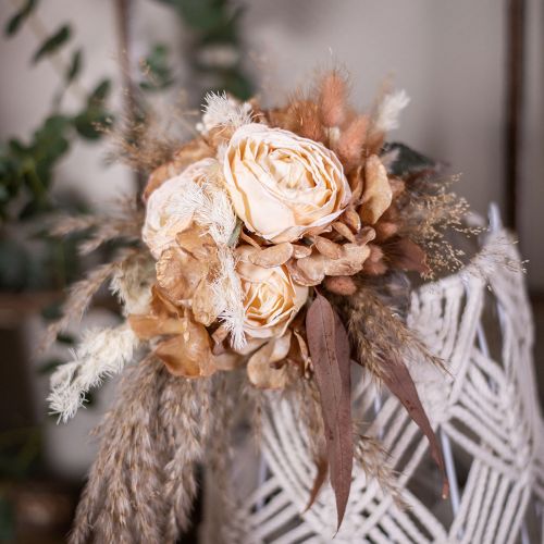 položky Umelé ruže ako pravé krémové umelé kvety 48cm 3ks