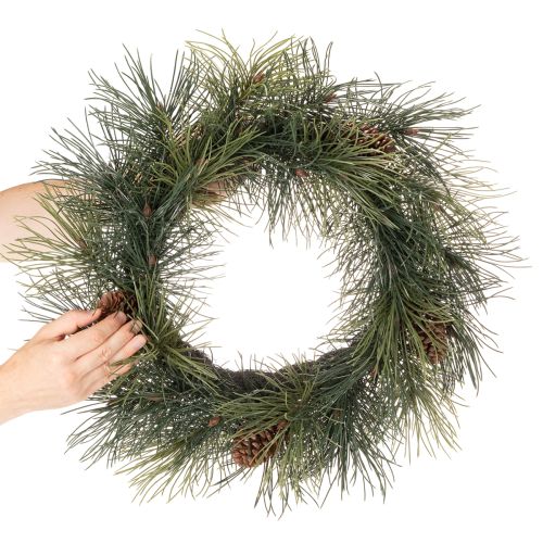 Veniec z umelých borovicových konárov so šiškami 60 cm | Floristik24.sk