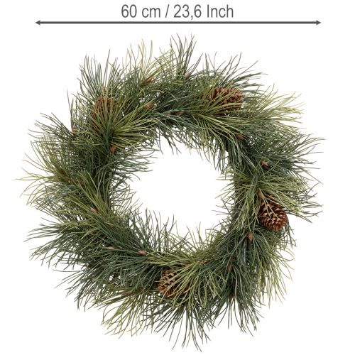 Veniec z umelých borovicových konárov so šiškami 60 cm | Floristik24.sk