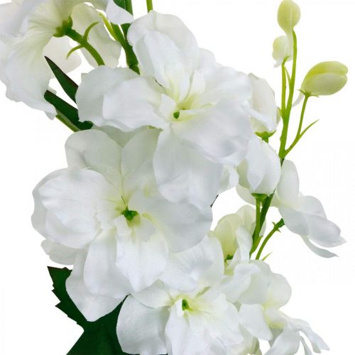 položky Umelý larkspur biely Delphinium umelé hodvábne kvety 98 cm