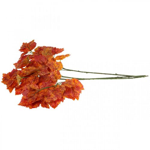 položky Umelé listy viniča Červená Oranžová Zelená Umelé rastliny 63cm 3ks