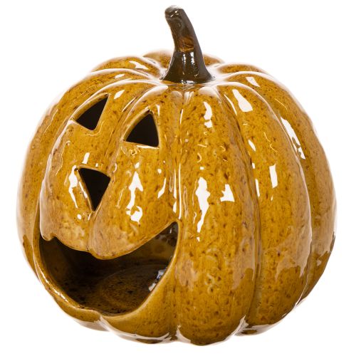 Keramická tekvica s tvárou, LED dekorácia, Halloween, 19 cm | Floristik24.sk