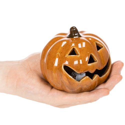 Keramická tekvica LED Halloween dekorácia malá 10 cm | Floristik24.sk