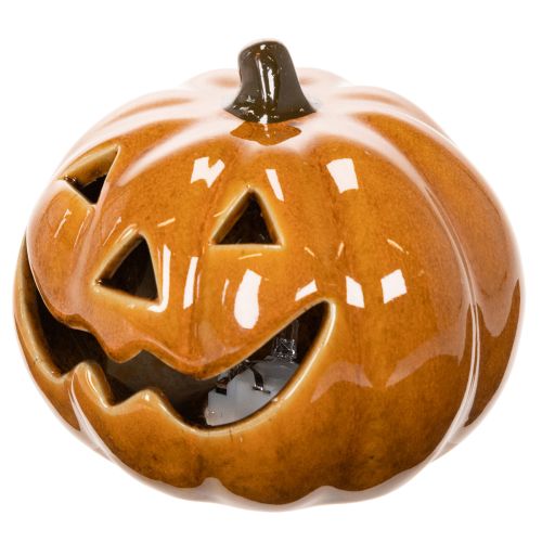 Keramická tekvica LED Halloween dekorácia malá 10 cm | Floristik24.sk