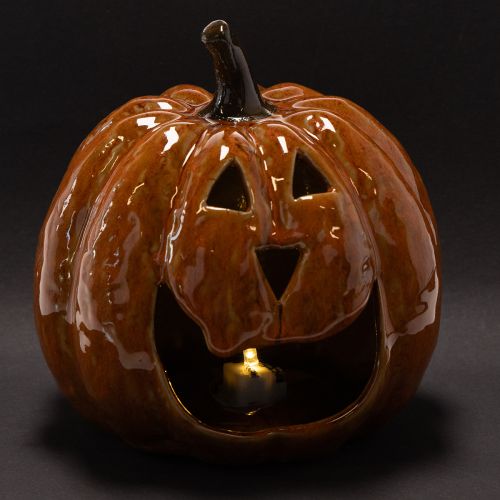 Halloweenská LED dekorácia s tekvicou 15 cm | Floristik24.sk