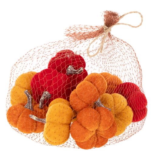Dekoratívna tekvicová sada zo zamatu v troch farbách, mini tekvice 5 cm, 12 kusov | Floristik24.sk