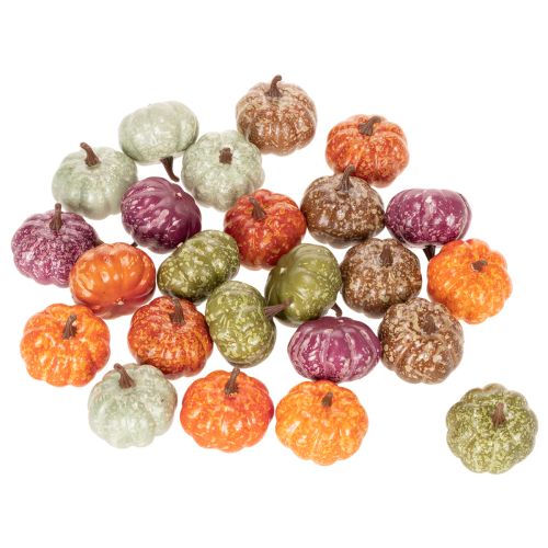 Sada mini tekvicových dekorácií, jesenné a halloweenske dekorácie, rôzne farby, 4 cm, 24 kusov | Floristik24.sk