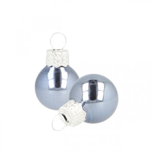 položky Mini vianočné gule sklenené modré matné/lesklé Ø2cm 44 kusov
