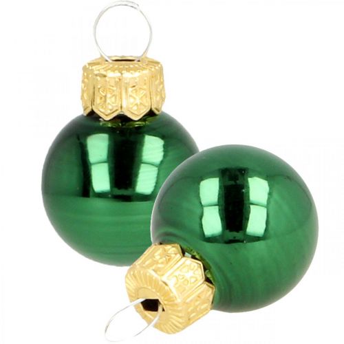 položky Mini vianočné gule sklenené zelené matné/lesklé Ø2cm 44ks