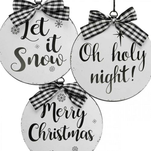 položky Ozdobný vešiak vianočný stromček guľa kovová vintage Ø15cm 3 ks