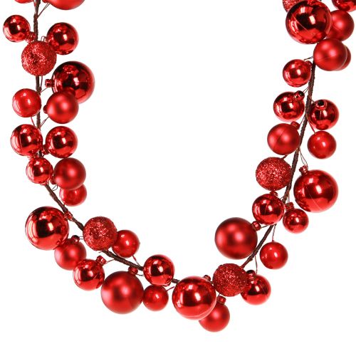 položky Vianočná ozdoba na stromček, girlanda s červenou guľôčkou, 160 cm