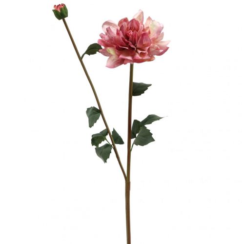 Floristik24 Umelý kvet georgín ružový kvet s púčikom V57cm