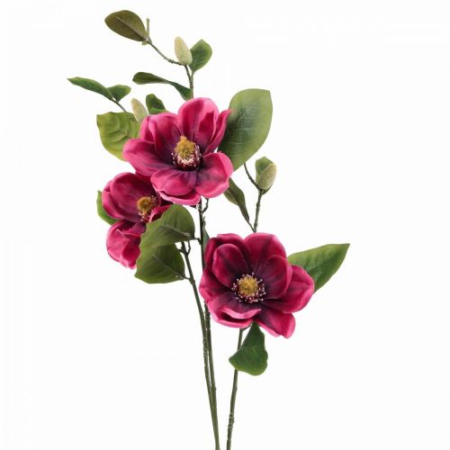 Floristik24 Umelý kvet konárik magnólie, magnólia umelá ružová 65cm 3ks