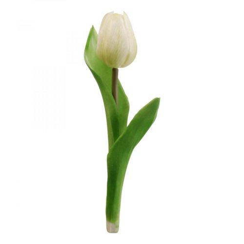 Floristik24 Umelý tulipán biely Real Touch jarný kvet V21cm