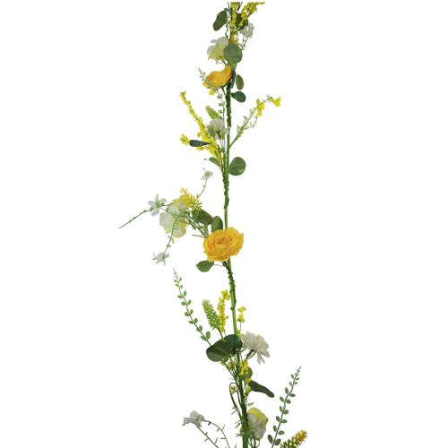 Umelé kvety dekoračný vešiak jar leto žltý biely 150cm