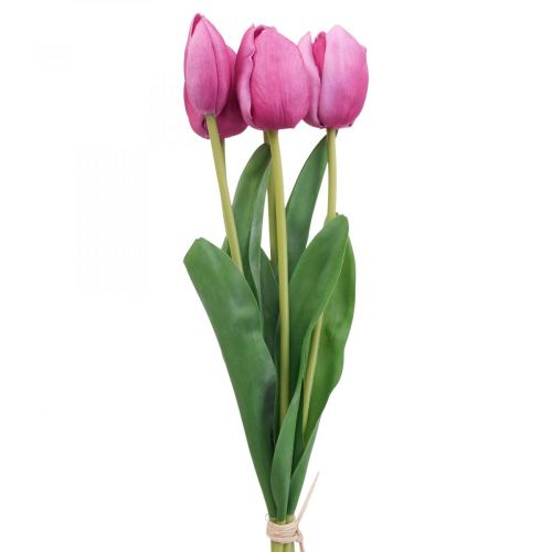 Floristik24 Umelé kvety tulipán ružový, jarný kvet L48cm zväzok 5 ks