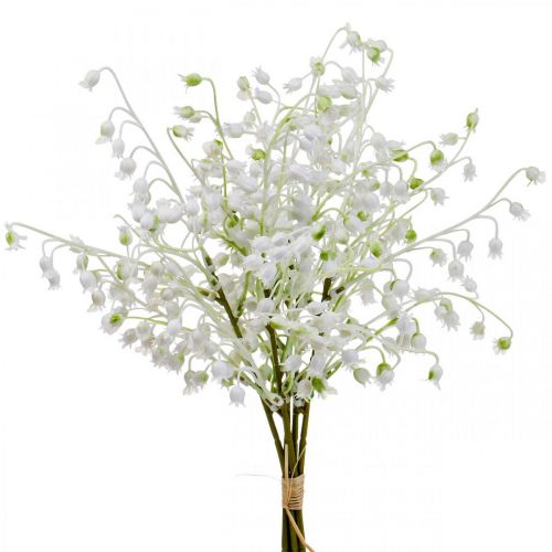 Floristik24 Umelé kvety, umelá dekorácia konvalinky biela 38cm 5ks