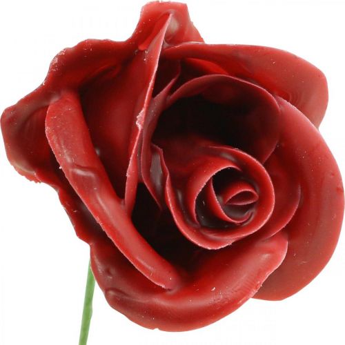 položky Umelé ruže Bordeaux Wax Ruže Deco Ruže vosk Ø6cm 18ks