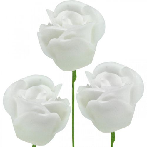 Umelé ruže krémový vosk ruže deko vosk ruže Ø6cm 18 kusov
