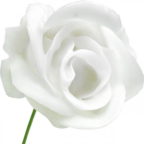 položky Umelé ruže krémový vosk ruže deko vosk ruže Ø6cm 18 kusov