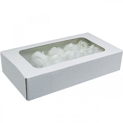 položky Umelé ruže biele voskové ruže ozdobné ruže vosk Ø6cm 18 ks