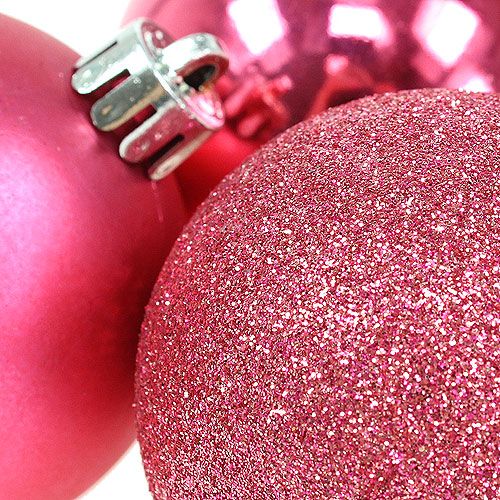 položky Vianočná guľa plastová ružová Ø5cm 9ks