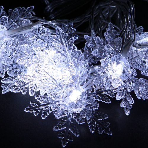 položky LED girlanda snehové vločky vonkajšie studená biela 24 LED 460cm