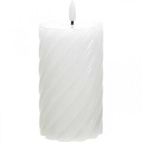 Floristik24 LED sviečka s časovačom biela teplý biely pravý vosk Ø7,5cm V15cm