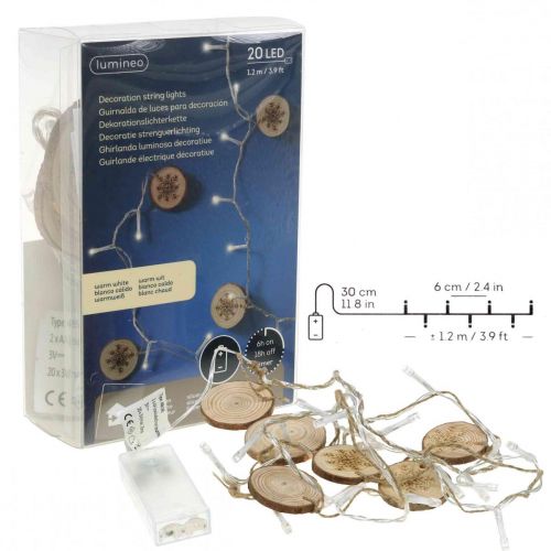 položky LED rozprávkové svetielka vo vnútri Vianočné osvetlenie drevené disky L120cm