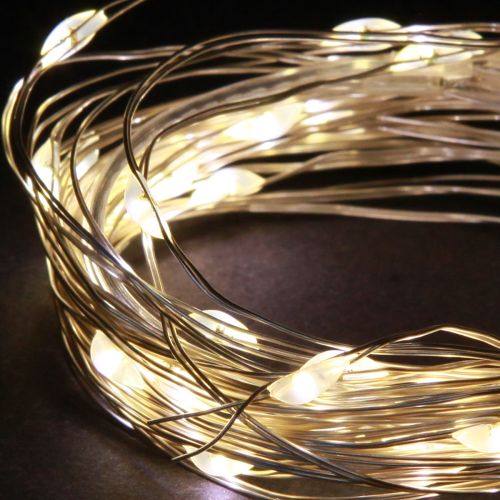 položky LED svetielka s 40 mikro-LED diódami, teplá biela, časovač na batérie, 6 kusov