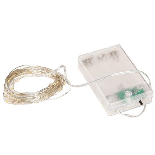 položky LED svetielka s 40 mikro-LED diódami, teplá biela, časovač na batérie, 6 kusov