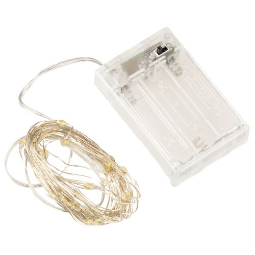 položky LED reťazové svetlá, 50 žiaroviek, na batérie, 5 m, teplá biela