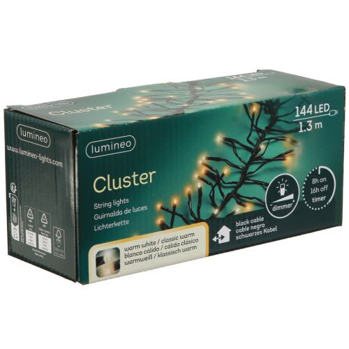 položky LED svetelná reťaz združený vonkajší časovač 144 LED 130 cm