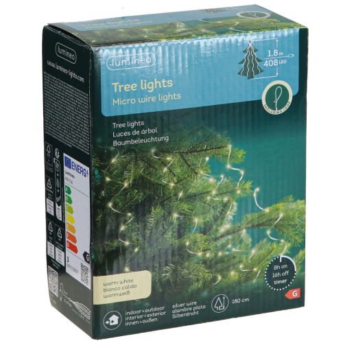 Floristik24 LED rozprávkové svetielka drôtený rozprávkový svetiel časovač vonku 180cm