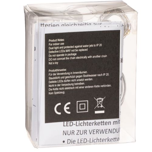 Batériové reťazové svetlá do interiéru, teplá biela, 10 LED diód, dĺžka 1 m, 6 kusov | Floristik24.sk