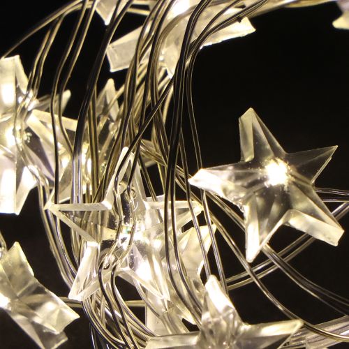 položky LED svetielka s hviezdičkami, 20 mikro LED diód, teplá biela, časovač, 6 kusov