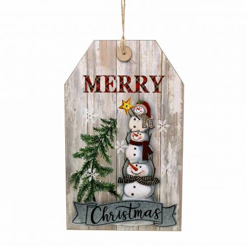 Floristik24 LED nástenná maľba snehuliak &quot;Merry Christmas&quot; 23×38,5cm Na batériu