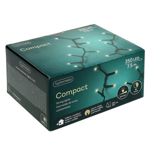 položky LED ryžová svetelná reťaz 350 zelená, teplá biela pre vonkajšiu dĺžku 7,5m