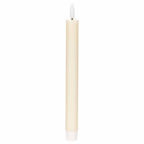 LED sviečka v bielej farbe s teplým bielym svetlom, 24 cm, s časovačom, 2 kusy