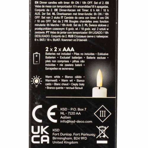 LED sviečka v bielej farbe s